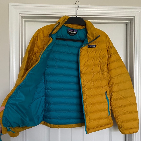 Women’s Down Jacket Yellow/Teal - Picture 3 of 3